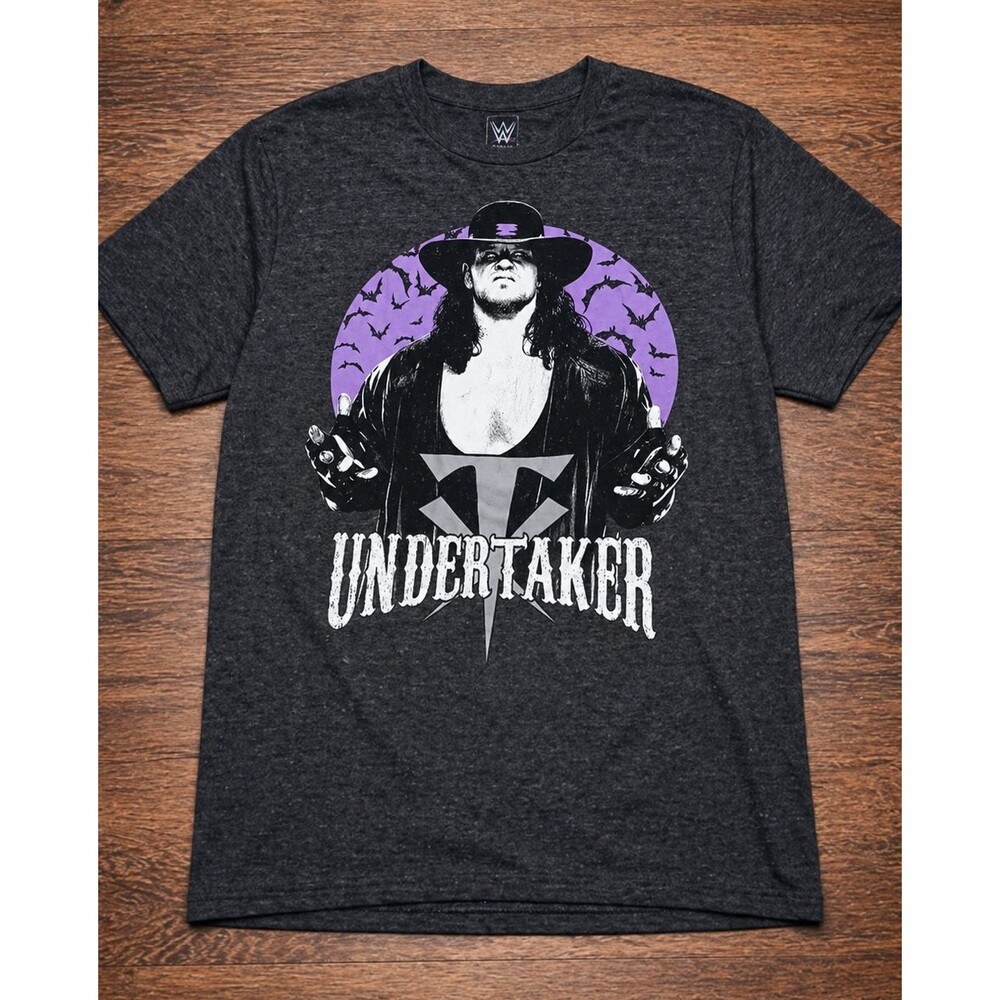 Undertaker WWE Wrestling Graphic Purple Black Deadman T Shirt Men's Large